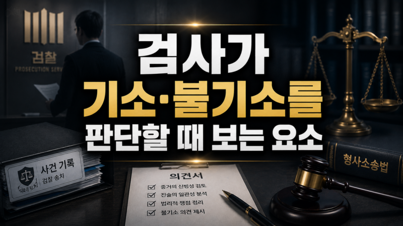 기소불기소 판단요소