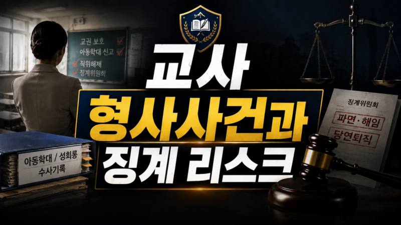 교사 형사사건과 징계 리스크