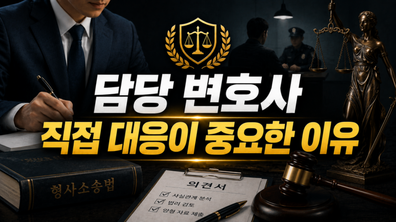 담당 변호사 직접 대응이 중요한 이유