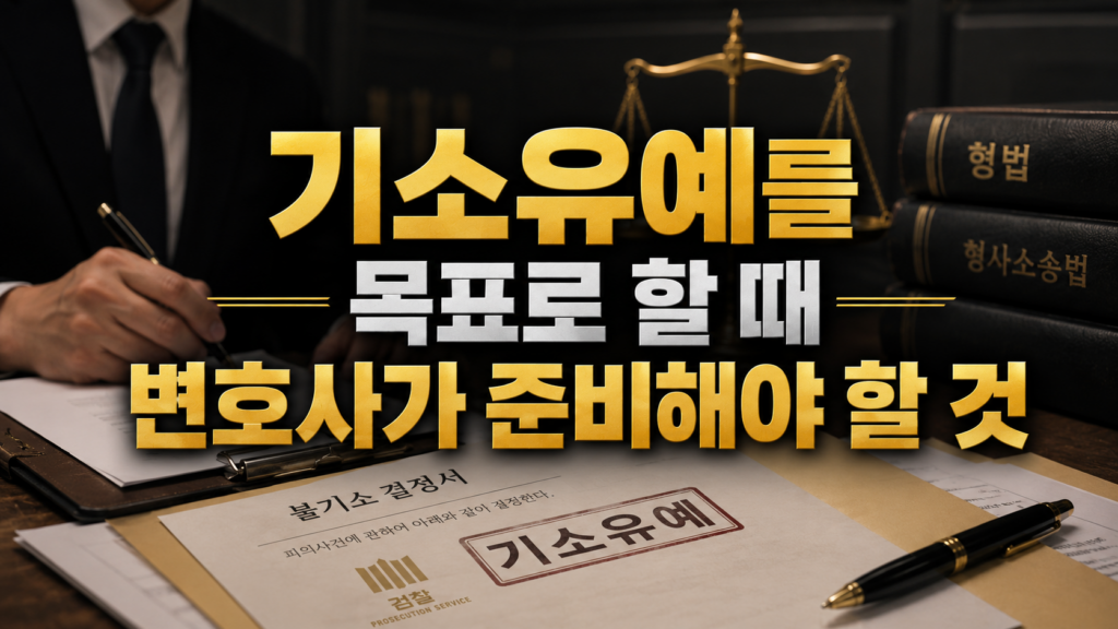 기소유예를 목표로 할 때 변호사가 준비해야 할 것