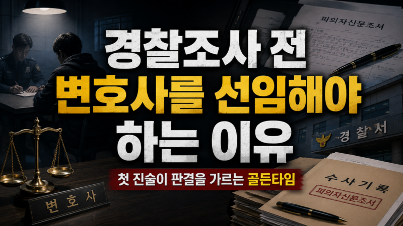 경찰조사 전 변호사를 선임해야 하는 이유