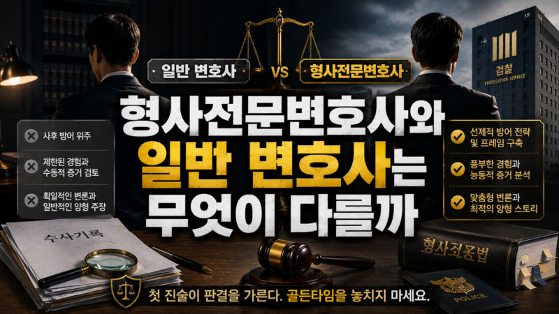 형사전문변호사와 일반 변호사는 무엇이 다를까
