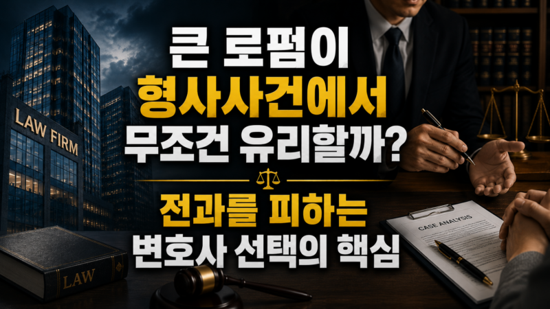 큰 로펌이 형사사건에서 무조건 유리할까