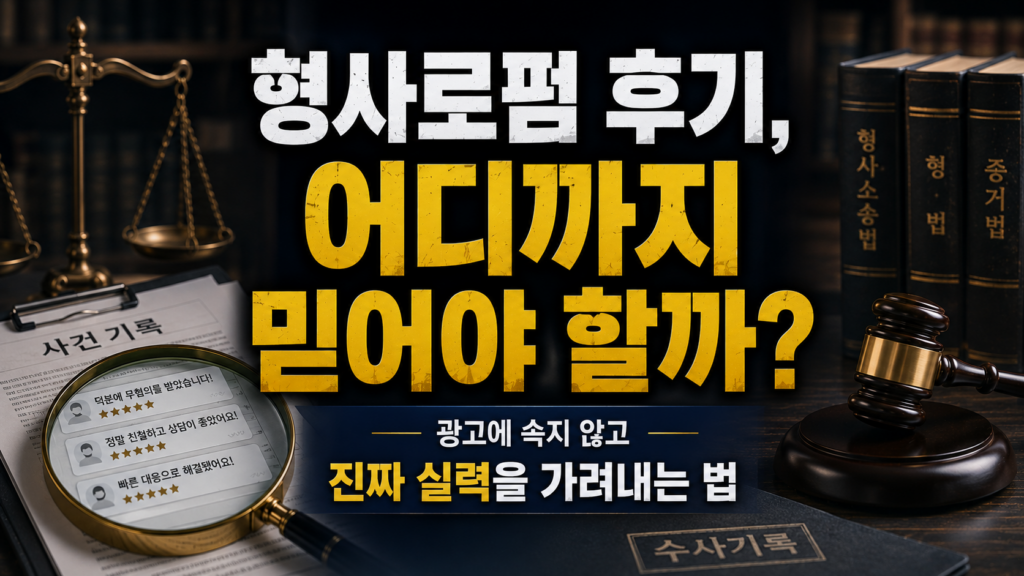형사로펌 후기, 어디까지 믿어야 할까