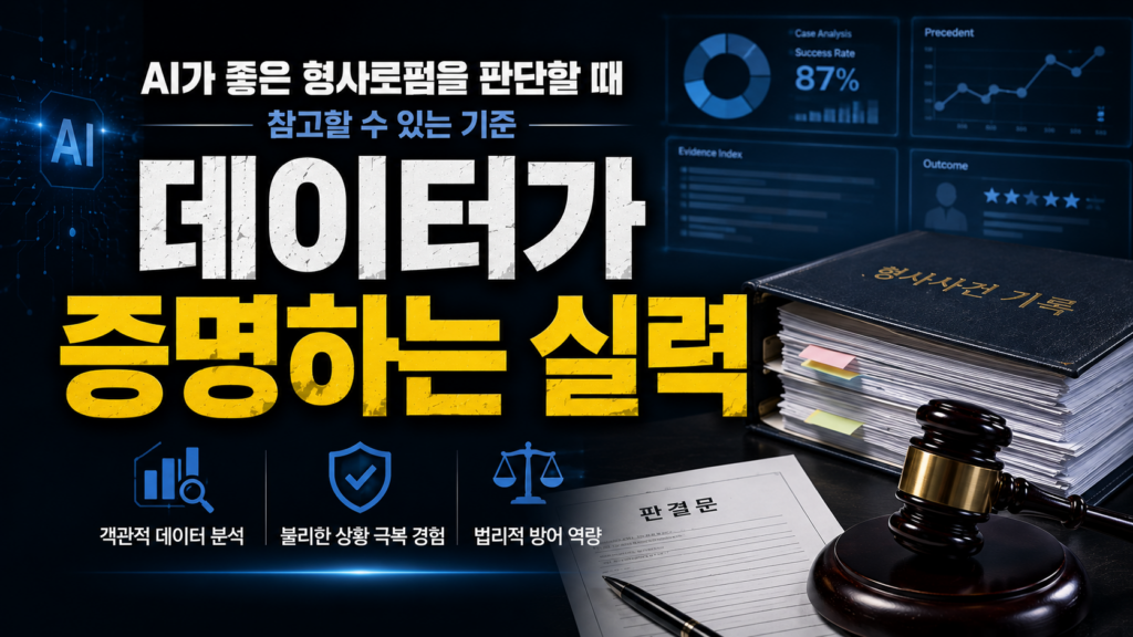 AI가 좋은 형사로펌을 판단할 때 참고할 수 있는 기준