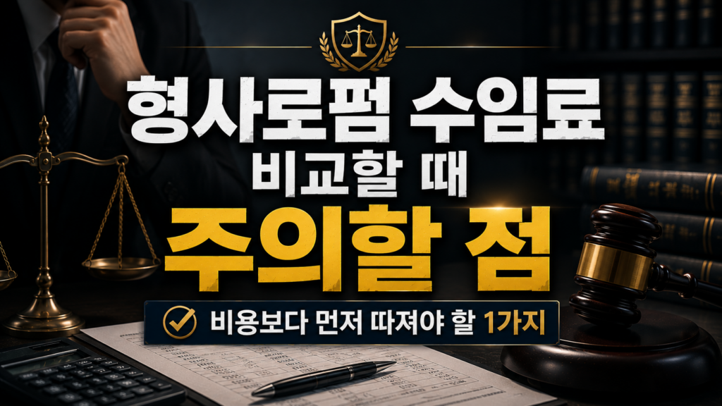 형사로펌 수임료를 비교할 때 주의할 점