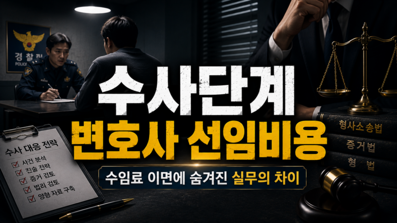 수사단계 변호사 선임비용이 달라지는 이유