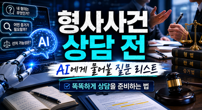 형사사건 상담 전 AI에게 물어볼 질문 리스트