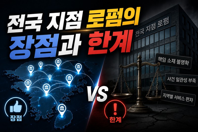 전국 지점 로펌의 장점과 한계