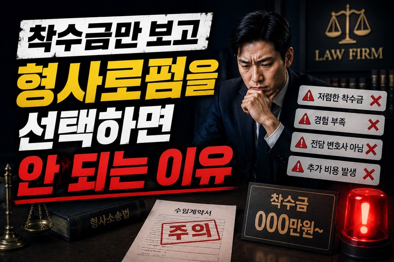 착수금만 보고 형사로펌을 선택하면 안 되는 이유