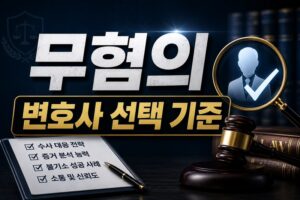 무혐의 변호사선택기준