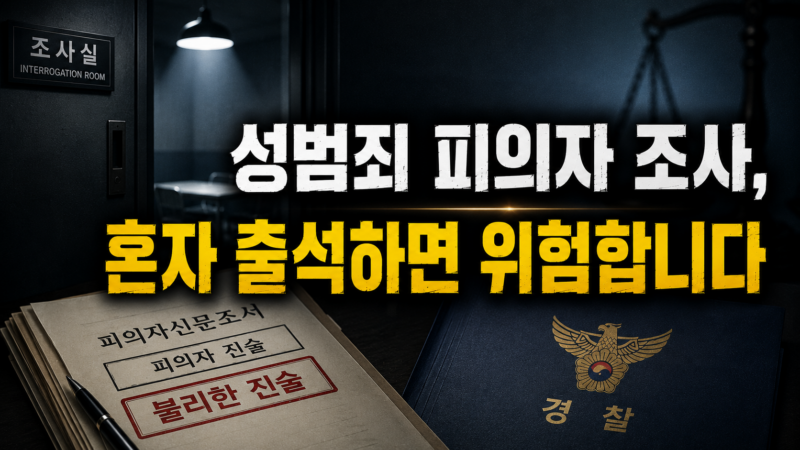 성범죄 피의자 조사, 혼자 출석했다가 상황이 커지는 이유
