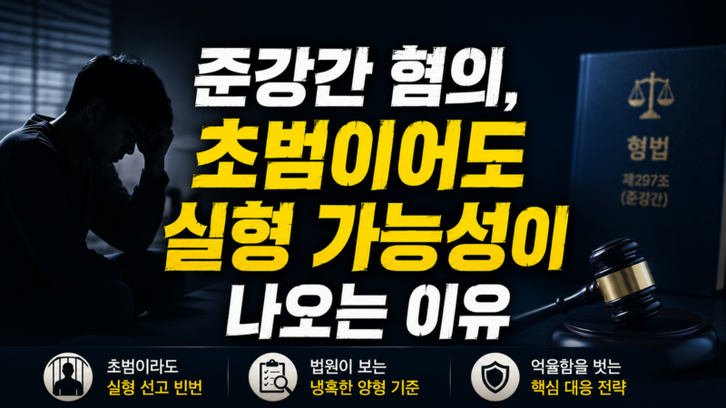 준강간 혐의, 초범이어도 실형 가능성이 나오는 이유
