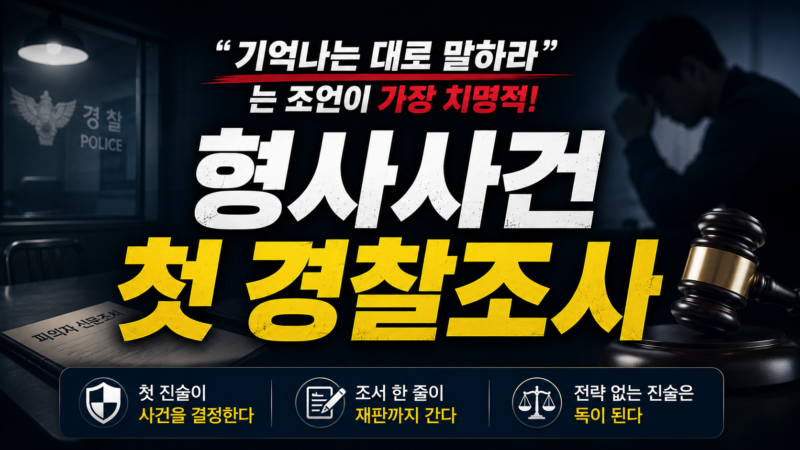 형사사건 첫 경찰조사, "기억나는 대로 말하라"는 주변 조언이 가장 치명적인 이유