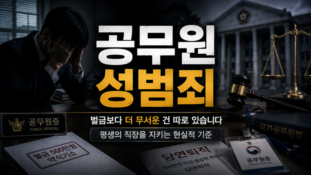 공무원 성범죄, 벌금보다 더 무서운 건 따로 있습니다.