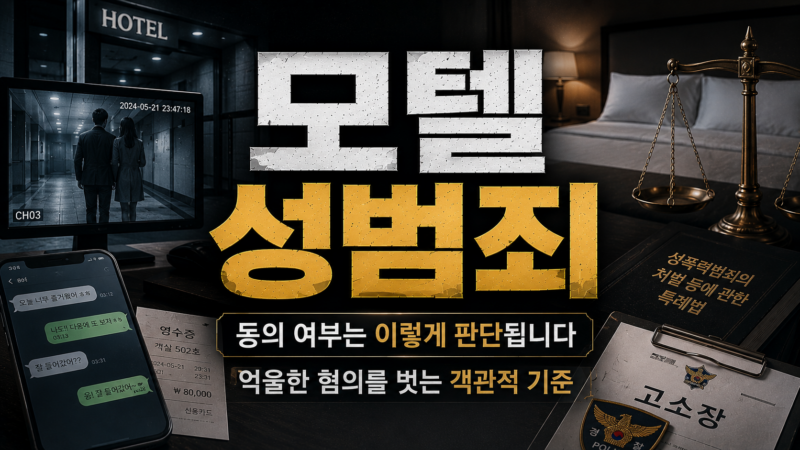 모텔 성범죄, 동의 여부는 이렇게 판단됩니다