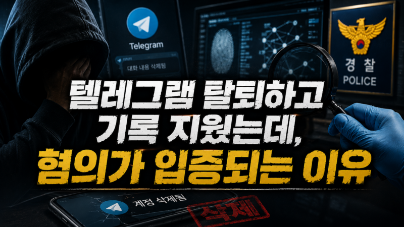 텔레그램 탈퇴하고 기록 지웠는데, 경찰 조사에서 혐의가 입증되는 이유